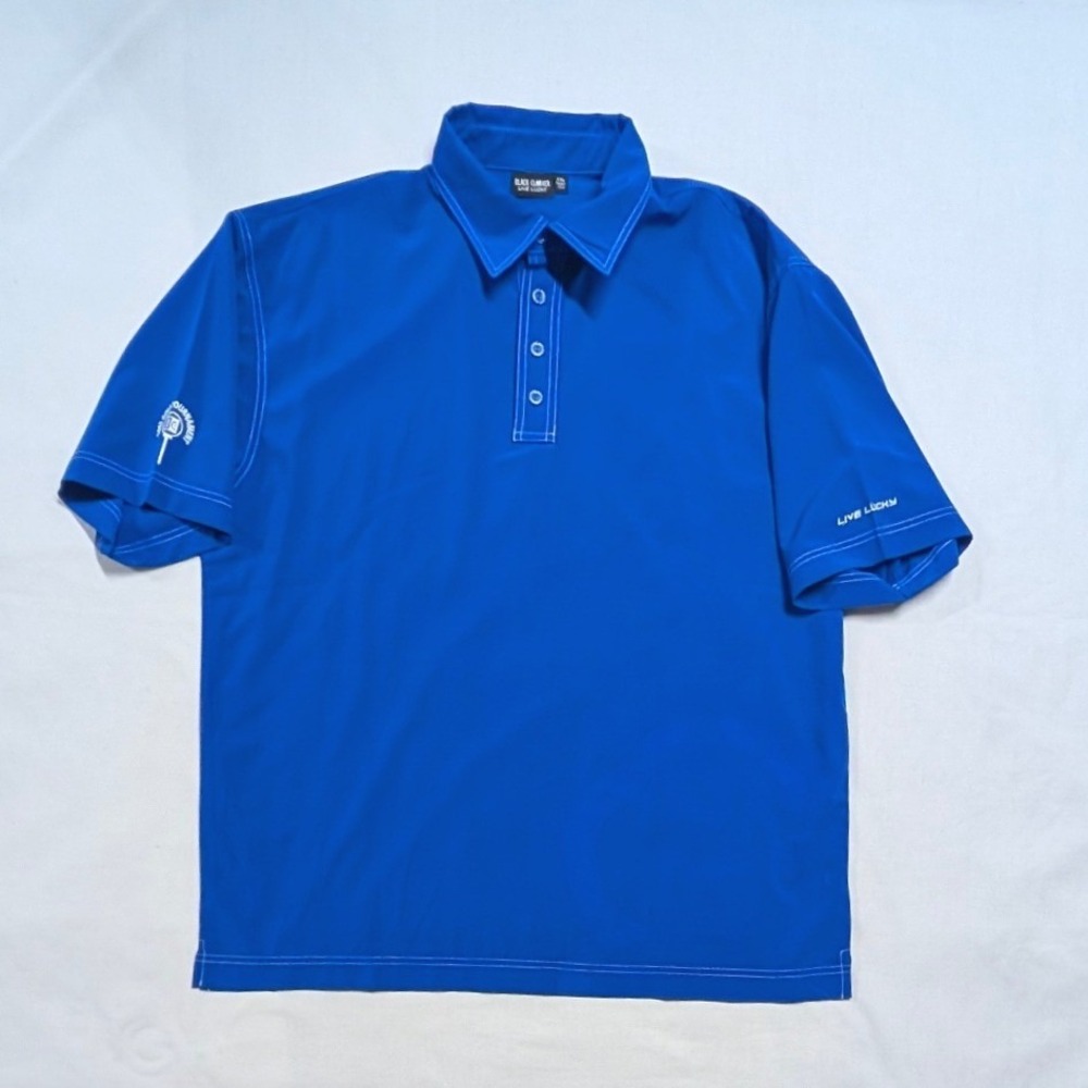 Black Clover Live Lucky Mens XXL Blue Golf Polo Short Sleeve Contrast Stitching